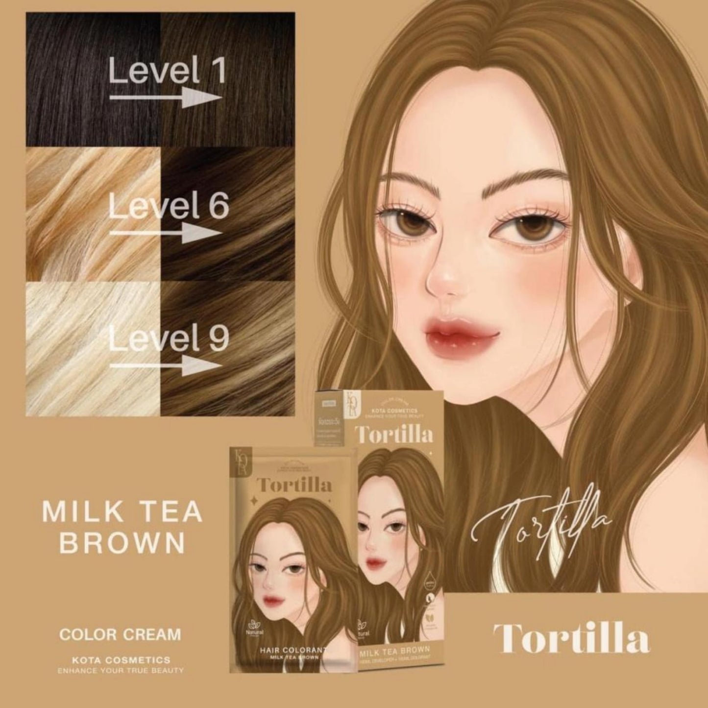 KOTA Cosmetics Tortilla Color - Milk Tea Brown