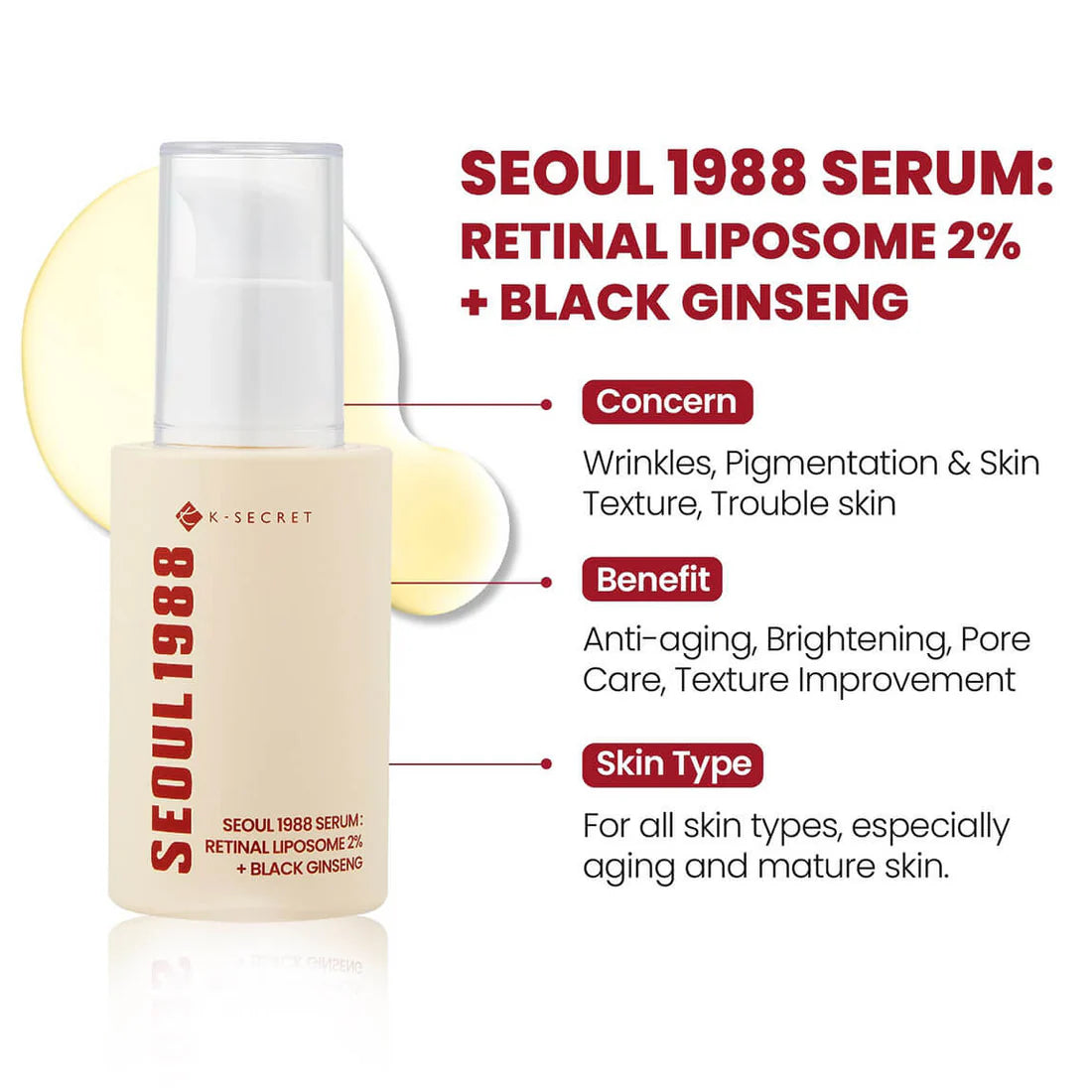 K-SECRET-SEOUL 1988 Serum Retinal Liposome 2% + Black Ginseng (30ml)