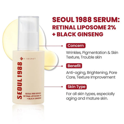 K-SECRET-SEOUL 1988 Serum Retinal Liposome 2% + Black Ginseng (30ml)