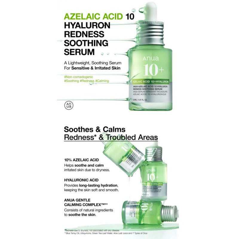 Anua Azelaic Acid 10 Hyaluron Redness Soothing Serum (30ml)